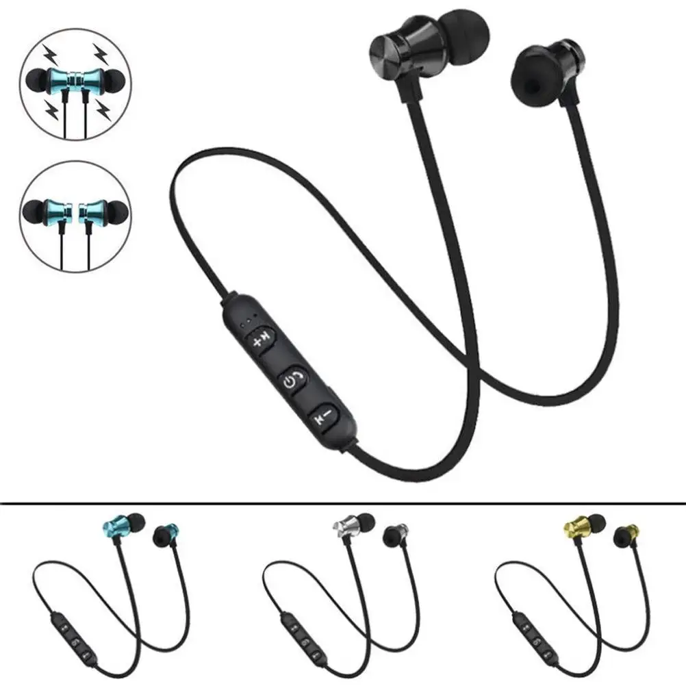 

Magnetic Headset Wireless Earphone Sport Earphones Business Earpiece Car Headphones Electroplate Multi