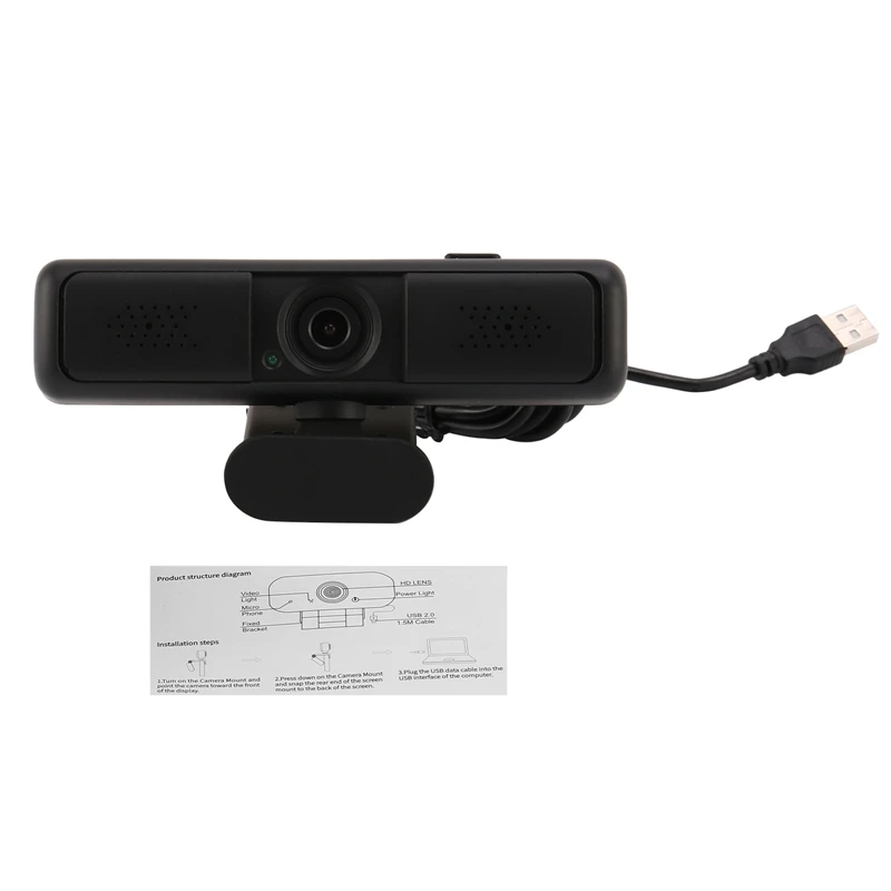 2K Webcam Computer Camera Ingebouwde Microfoon Stereo Audio Usb Streaming Media Camera Plug And Play