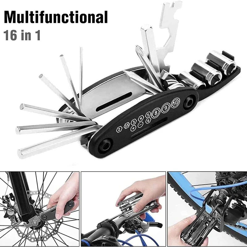 

16 in 1 Bicycle and Motorcycle Repair Tools Hand Tool Sets Multifunctional Mini Folding Screwdriver Set