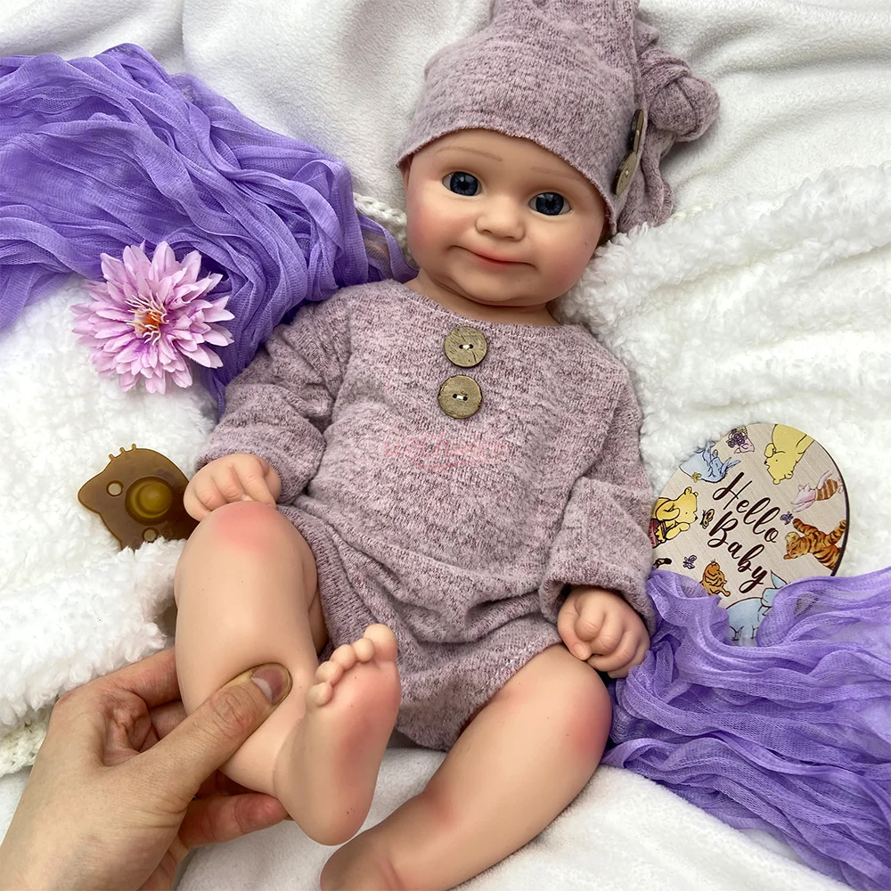 Open Mouth 50Cm Maddie Siliconen Bebe Pasgeboren Meisje Handgemaakte Geschilderde Wasbare Siliconen Reborn Babypop Voor Kinderen Verjaardagscadeau