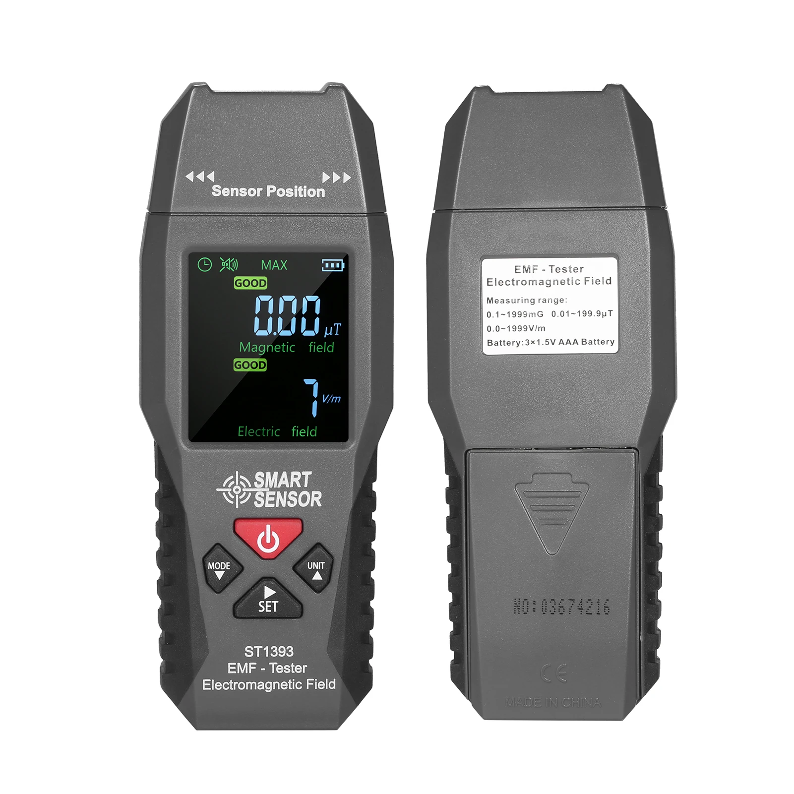 

ST1393 Geiger Counter Digital LCD EMF Meter Electromagnetic Field EMF Detector Handheld Electromagnetic Field Radiation Tester