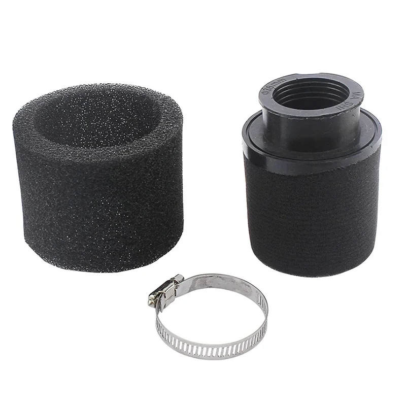 Motorcycle Double Layer Sponge Air Filter Cleaner Engine Filter Straight Neck Foam 35/38/40/42/45/48/50mm Black Moto Accessories