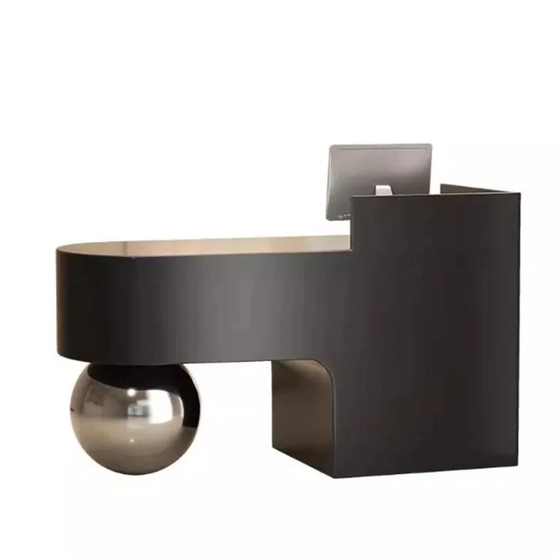 

Curved Nail Reception Desks Simple Small White Unique Modern Reception Desks Beauty Shelves Comptoire Accueil Trendy Furniture