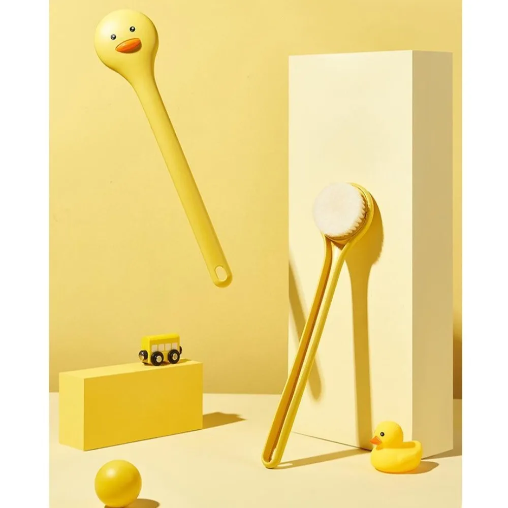 Universele Leuke Eend Badborstel Lange Steel Zachte Haren Douche Scrubber Huid Massager Hang Gat Badborstel Peeling