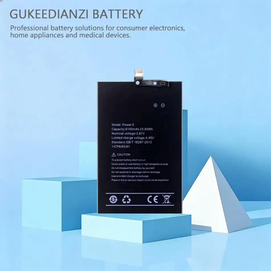 

Легкий аккумулятор 6150 мАч с быстрой зарядкой для мобильного телефона Umidigi Umi Bison X10 Pro Power 5