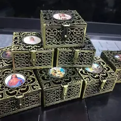 Rosary Beads Box with Lid Sealing Organizer Container Religious Necklace for Home Church Meditation Pendant Charm Y5GB