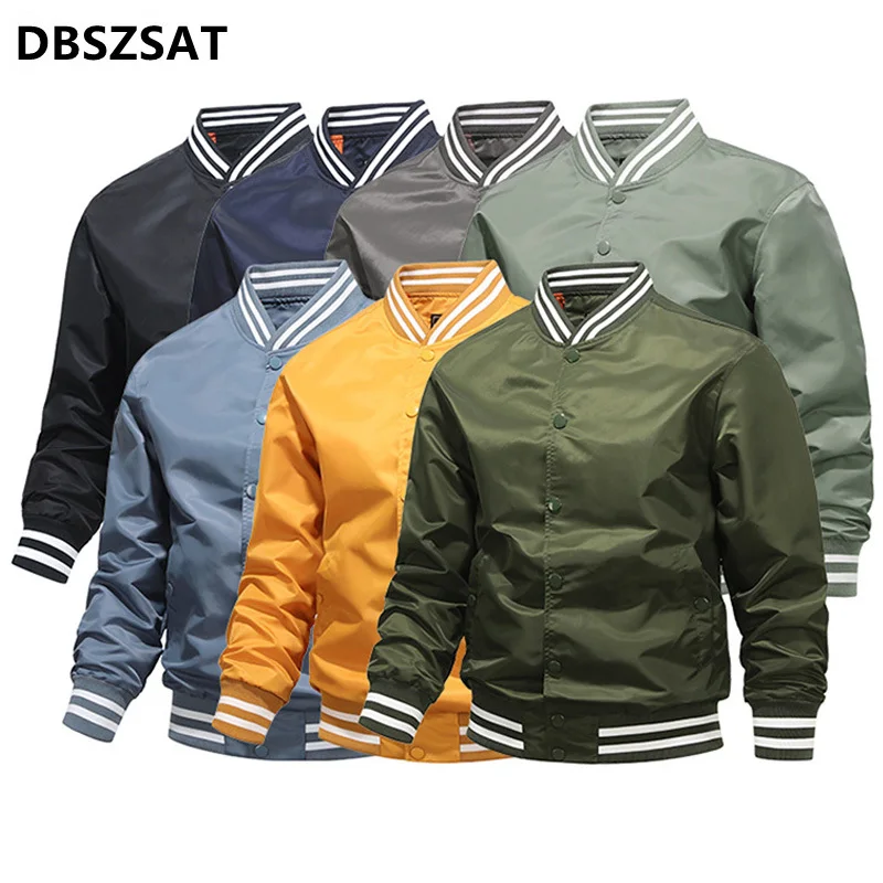 

Plus Size S-5XL Spring Autumn Bomber Jacket Men Baseball Jacket Stand Collar Casual Fashion Military Jacket Jaqueta Masculina