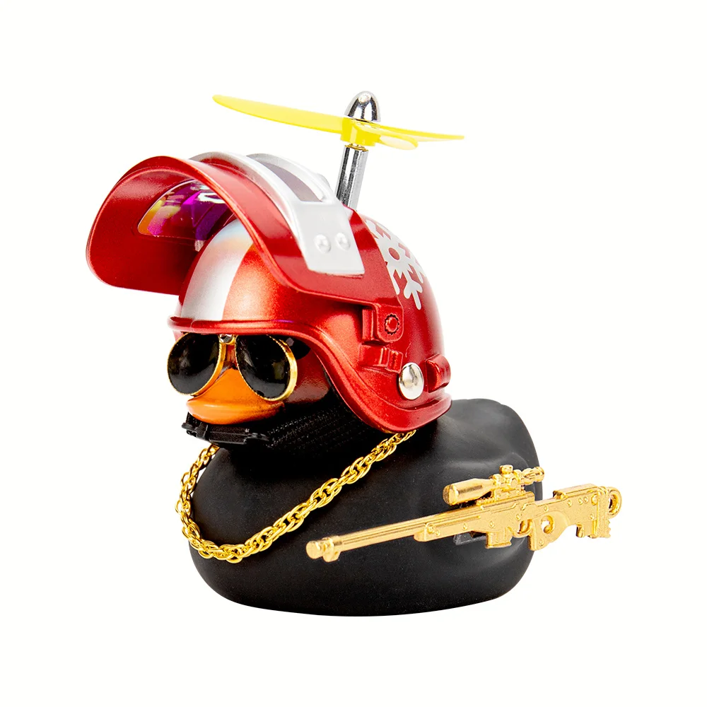 Rubber Yellow Duck Bike Bell Kids Bike Horn Squeeze Duck Bicycle Horns with Propeller Armed Duck Cycling Decoration Gifts Helmet