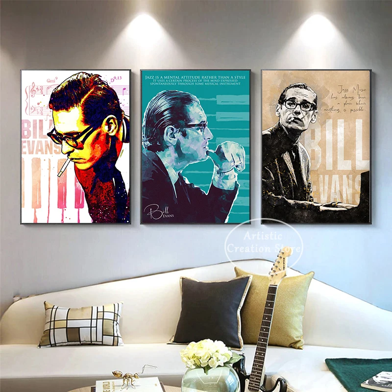 Abstract Jazz Music Poster Trumpet Quote Herbie Hancock Bill Evans Quote Print Canvas Wall Pictures Bedroom Home Decor Gifts