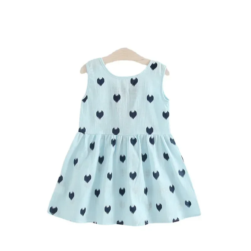 New Baby Girls Sleeveless Flower Print Dresses Clothes Bowknot Kid Summer Princess Dress Children Party Ball Pageant Outfit