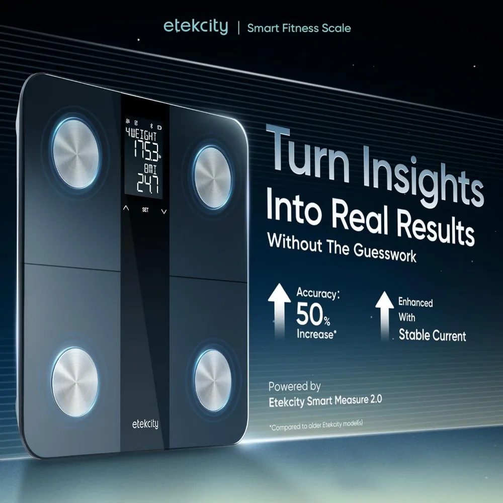 ميزان حمام رقمي متطور مع وزن الجسم وسمك البيئة ودهون الجسم وكتلة العضلات وعرض 13 مترًا صحيًا #2