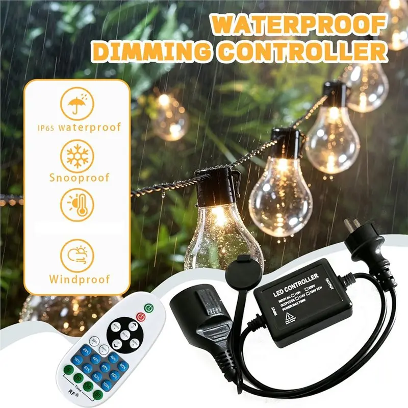 LED Fairy Lights Dimmer Switch 750W With Remote Control, Socket Dimmer& Timer, Plug-In For Lamps& Light Strips EU Plug