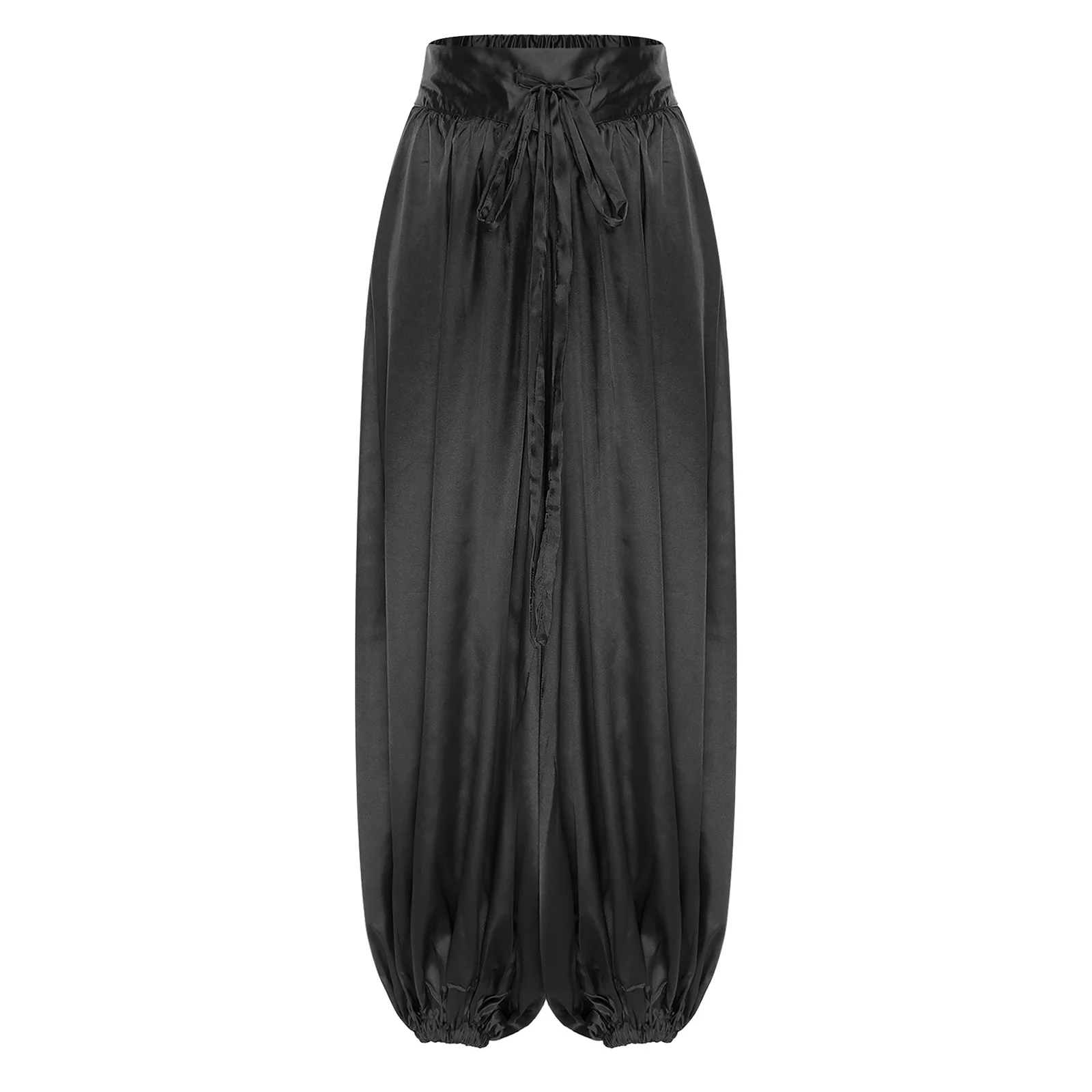 Damskie spodnie haremki z satyny ze sznurkiem w pasie, do tańca brzucha, arabskie, z motywem magicznej lampy, kostium na imprezę cosplay, luźne spodnie typu latarnia do tańca brzucha.