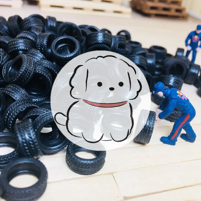 

20PCS High Quality 1/64 Tire Skin Car Model Scene Accessories Tire Wheels Car Model Scene