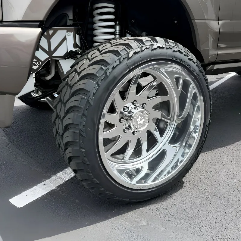 【2026】Viaol Monoblock Forged Super Single Wheels 24x14J ET-76 26x16J ET-101 8x170 Full Polished Turbine Rims Fit For Ford Super