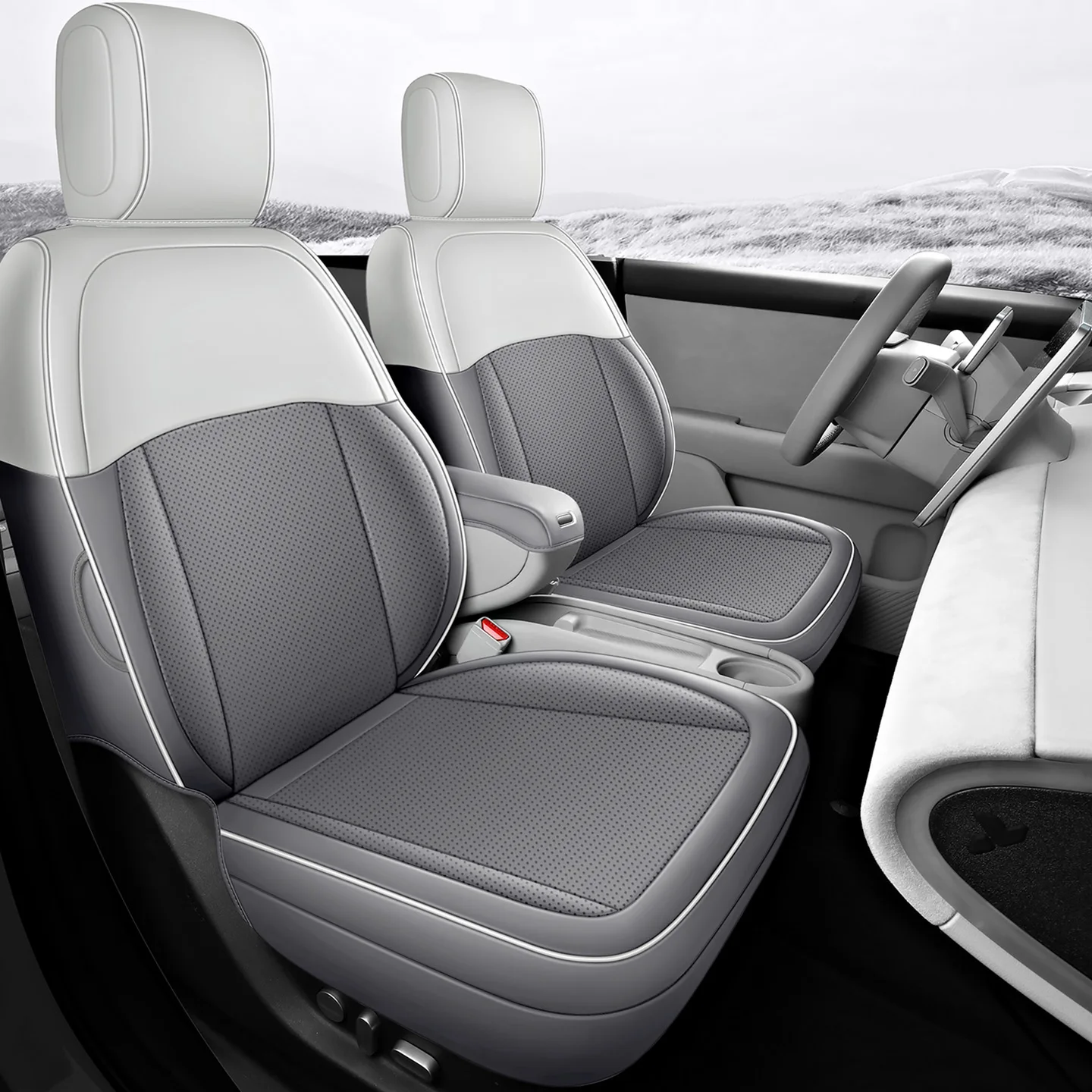 Full Wrapped PU Leather 5-Seat Car Seat Covers Fit for Firefly Interior Seat Cushion Protector
