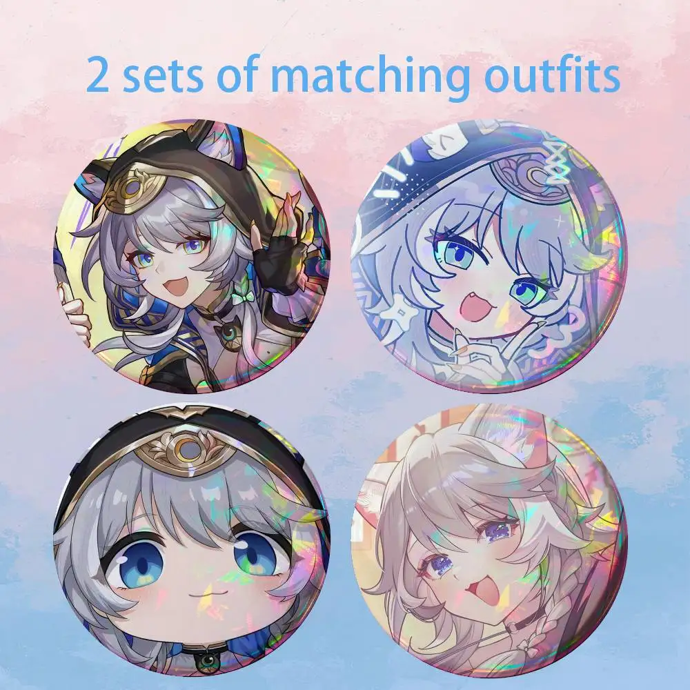 Honkai Star Rail Cipher 2 piece set Pins Creativity Printed Pictures Text Metal Lapel Badges Brooches Jewelry Gift