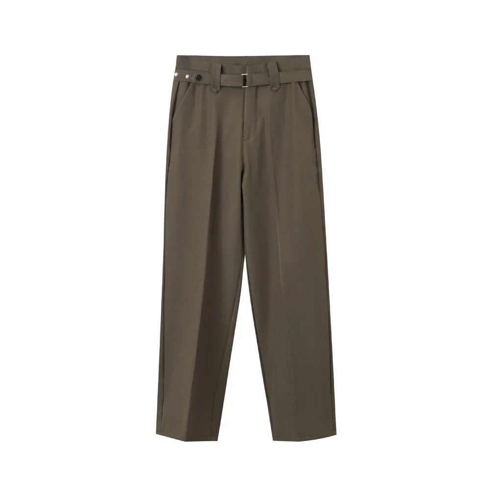American Korean Style New Fashion Men's Solid Color Loose Simple Basic Casual Trendy Straight Suit Pants Male Trousers Clothes