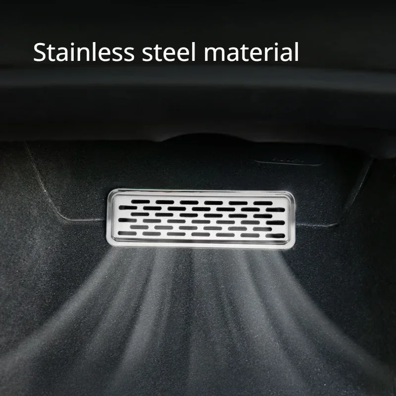 For Tesla Model Y Air Vent Anti-Blocking Dust Cover Anti-blocking Stainless Steel Decorative Plate Car Outlet Covers Under Seat