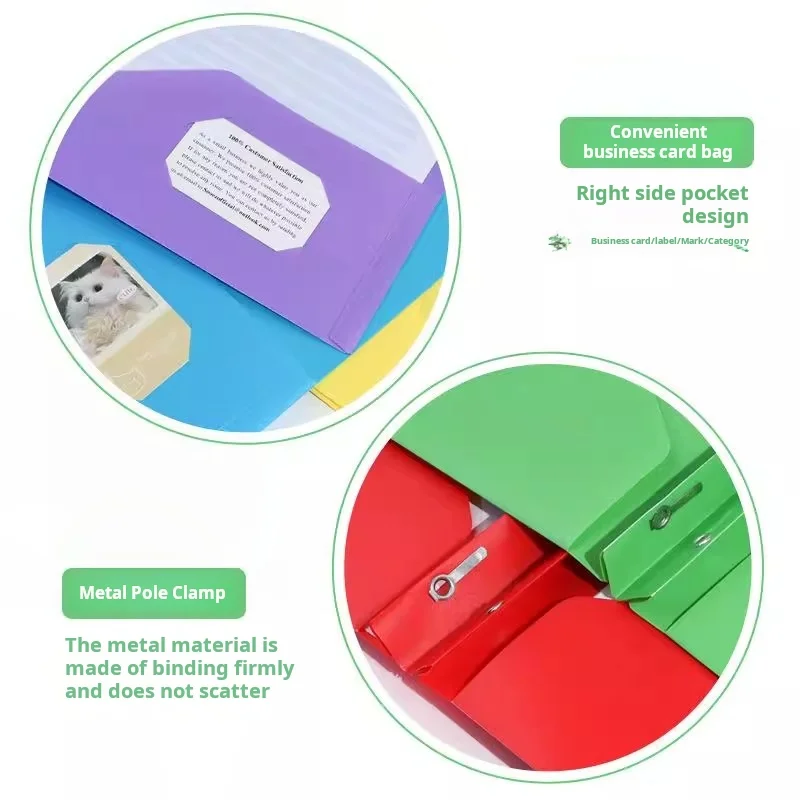 A4 Double Pocket Folder Bilateral L-Shaped Two-Page Folder Flap Pocket Pants Cover Folder Thickened Newspaper Folder Test P