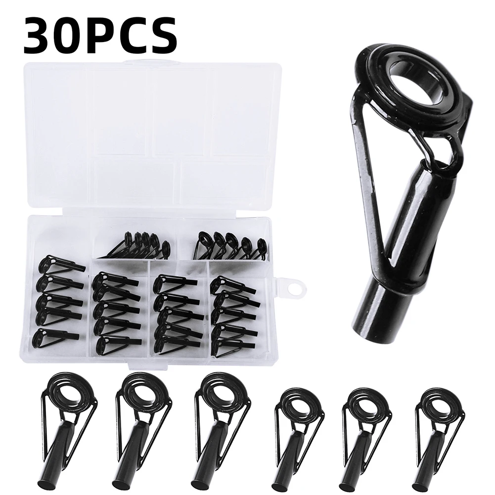 Fishing Rod Guide Ring 80PCS/ 35PCS Guide Ring Fishing Pole Tip Repair Kit With Box Package For Outdoor Fishing