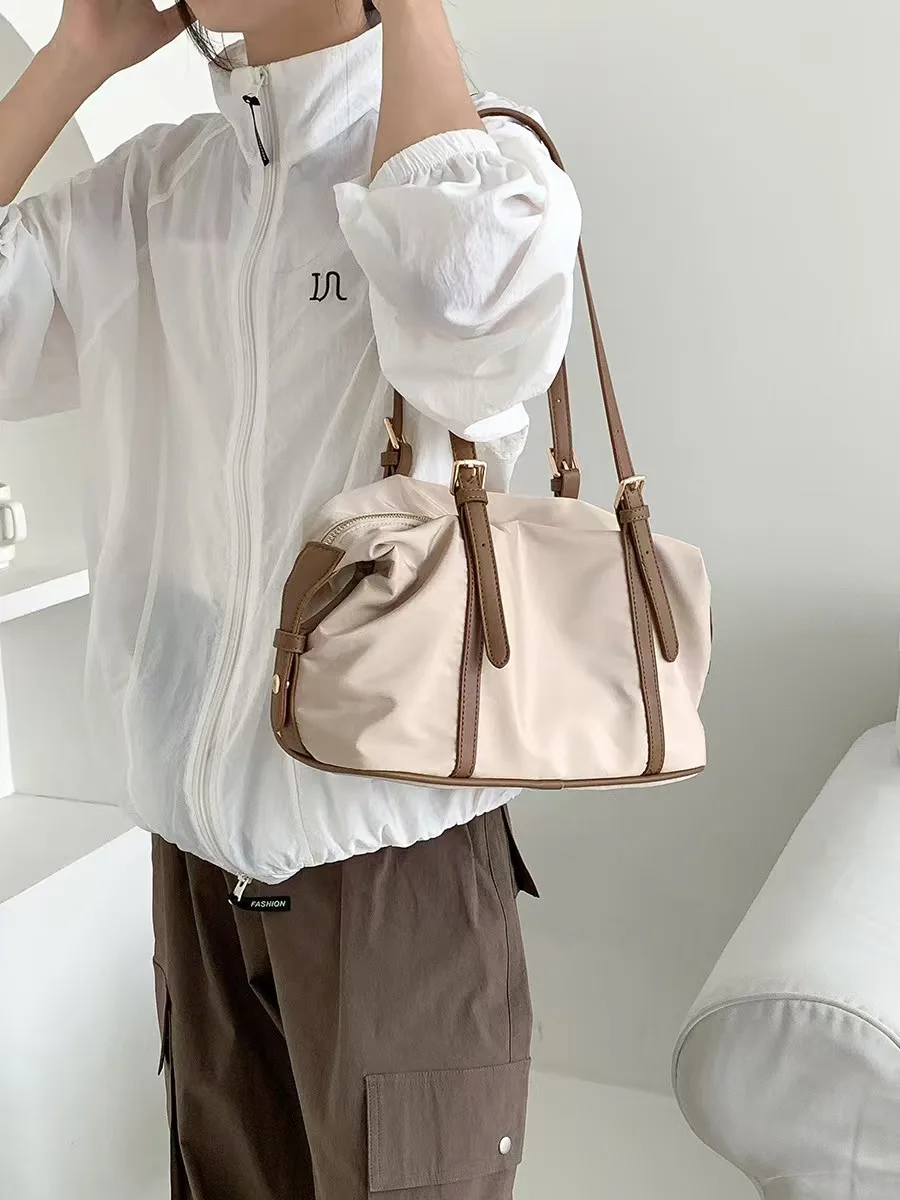 Contrasting Color Splicing Armpit Bag Exquisite Versatile Tote Bag Trendy Fashion Shoulder Bag Casual Simple Sports Fitness Bag