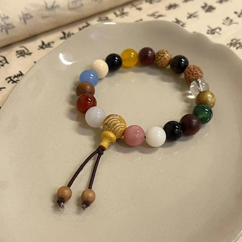 Vintage Natural 18 Bodhi Seed Bracelet Bangles Men's Meditation Mala Buddha Charm Bracelet Tibet Buddhist Prayer Wood Beads