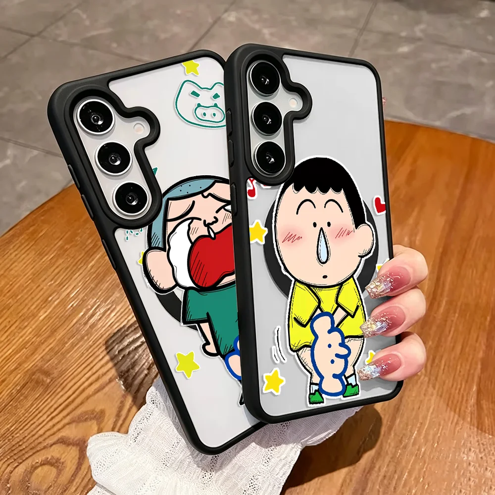 S-ShinChans Cartoon Phone Case for Samsung Galaxy A57 A25 F17 A35 A26 A17 A16 A15 A27 M17 A54 A55 A56 A36 A37 Magnetic Cover