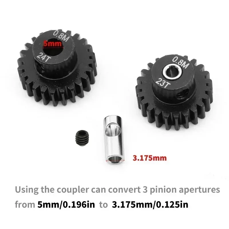 5pcs 0.8M 32P 3.175 5mm 11T--35T Hardened Steel Pinion Gear Motor Gear For 1/8 1/10 RC Model Car