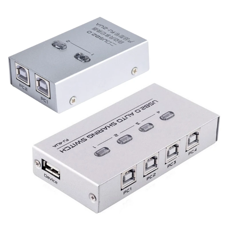 2/4 Port USB2.0 Sharing Manual Switcher Box Hub Share USB Device for Printer