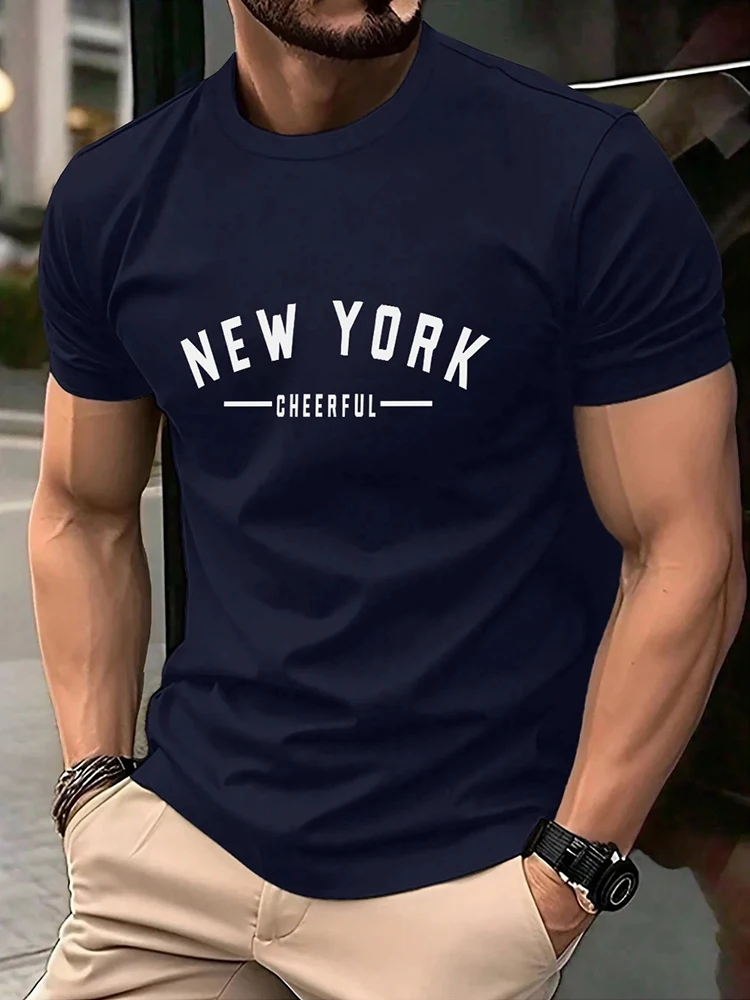 Herren T-Shirt Hochwertig 100% Baumwolle Kurzarm-Oberteil Sommer Täglich Lässige Mode Kurzarm-Shirt für Männer Zuhause Outdoor Komfort-T-Shirt – Detail 3