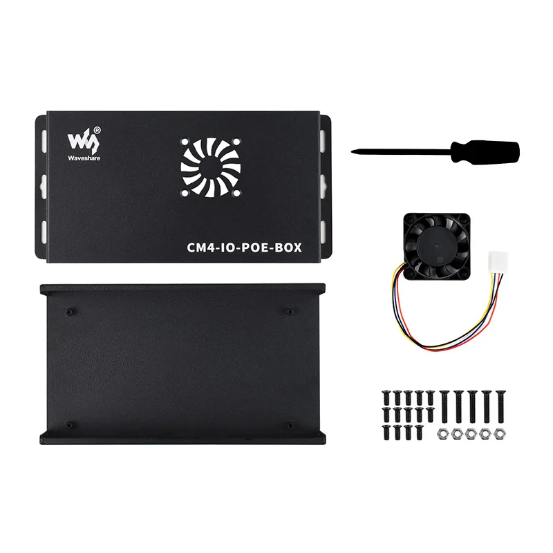 Snow electron cm4 Accessory bag Io Poe Expansion Board metal frosted shell With cooling fan Mini machine