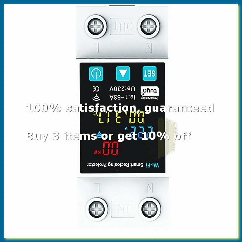New 1P 1-63A Tuya WiFi Smart Circuit Breaker LED Display Switch with Power Metering Smart Life Control Via Home-ANKL