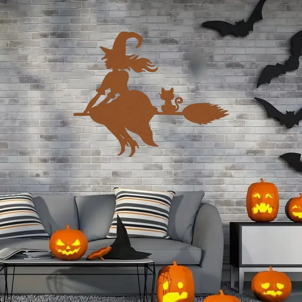 Delightful 1pc  Metal Wall Art – Pleasing for Your Home. Cheerful for Halloween. Stylish Metal Piece