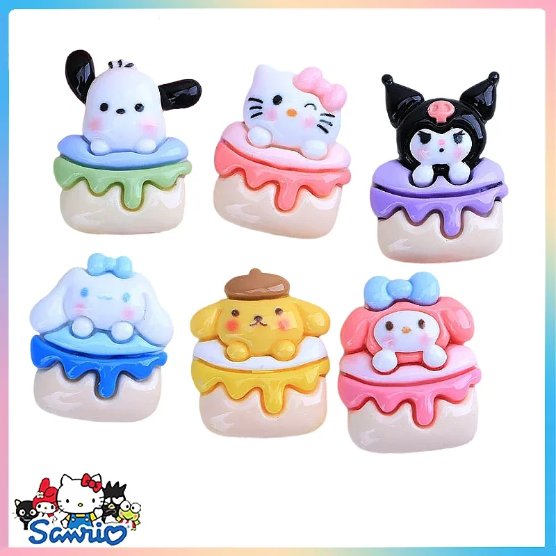 Sanrio 20Pcs Kawaii Kuromi Accessories Pochacco Hellokitty Cinnamoroll Melody Pompompurin Cartoon Diy Handmade Decoration Toys