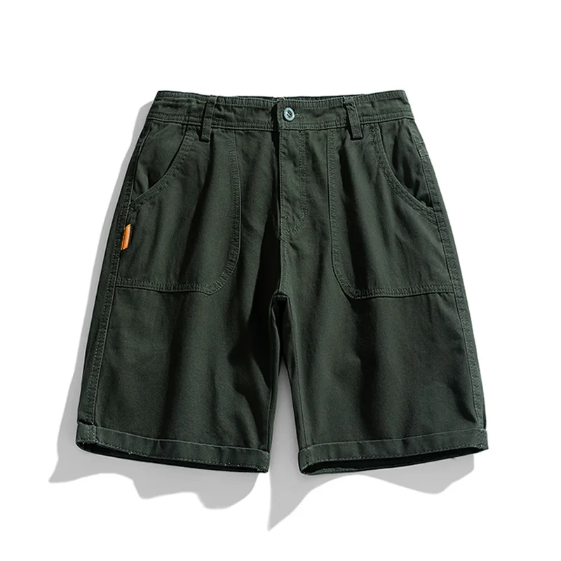 Summer Male Thin Breathable Knee Length Safari Shorts Daily Solid Casual Man\'s Shorts Japanese Style Loose Overalls Shorts For M