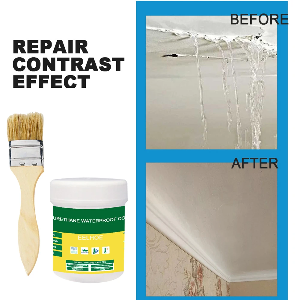 Transparent Waterproof Coating Sealant Agent Wall Leak Repair Material Invisible Glue For Roof Leakage Crack Seepage 30/300g image 3