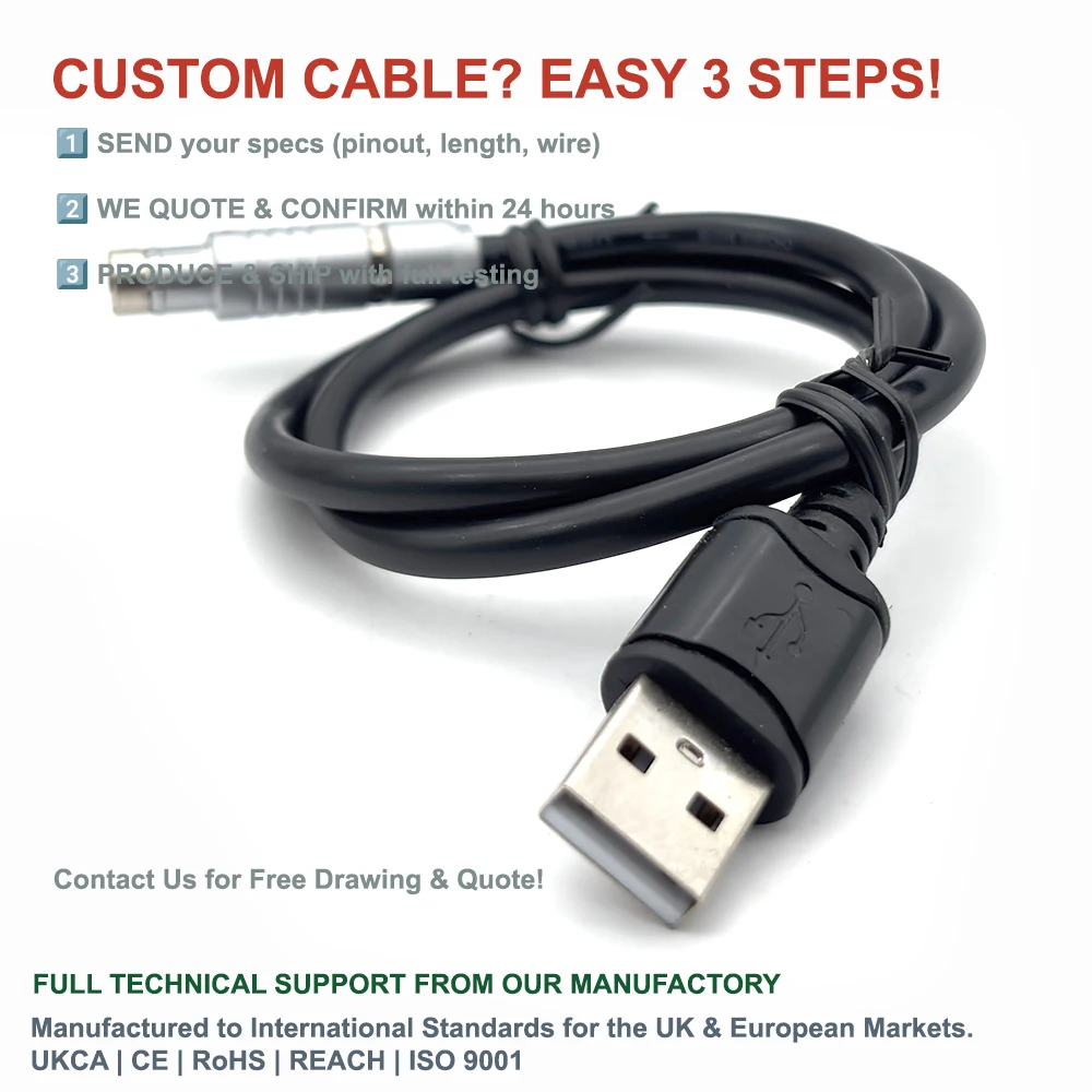 Custom VCI USB Cable for VAS6154A PT3G PT4G Porsche Audi Tool, Fisher 7Pin to USB Wire, Support CAN FD DoIP Factory Direct
