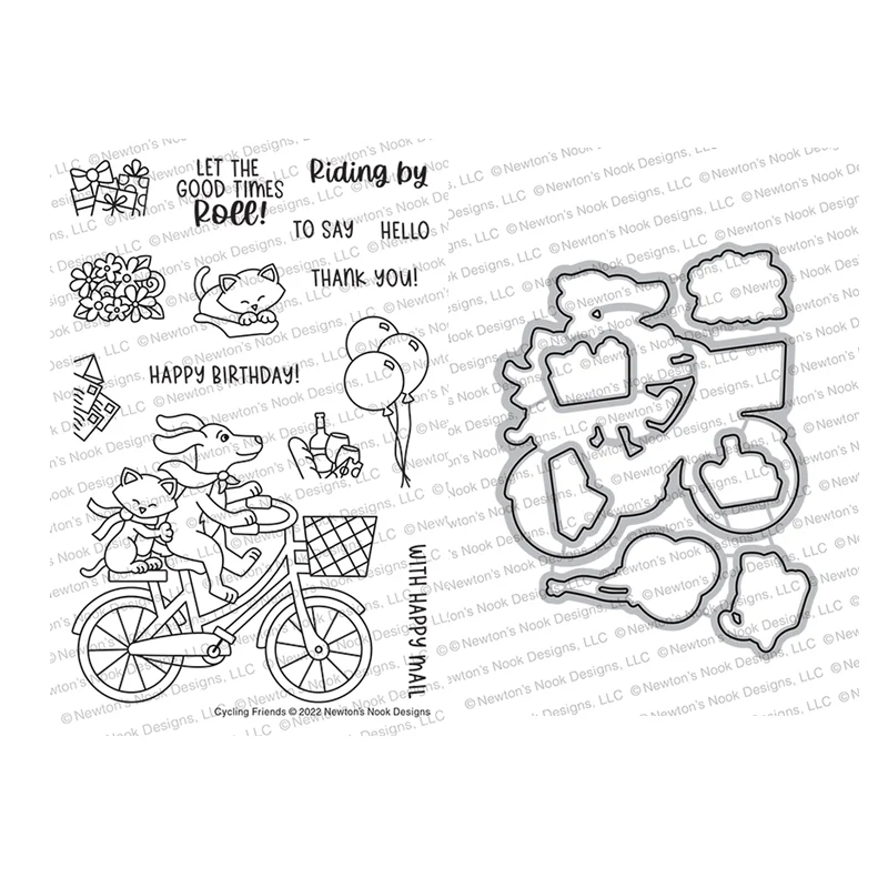 April 2022 New Arrivals Clear Stamps and Cutting Dies for Scrapbooking Paper Making Cycling Friends Embossing Frames Card Crafts