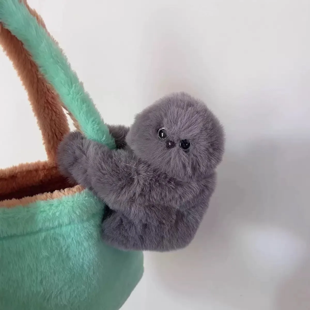 Shy Robot Owl Plush Pendant Cute Stuffed Doll Wristband Bag Hanging Ornament Soft Fluffy Keychain Decorative Accessory