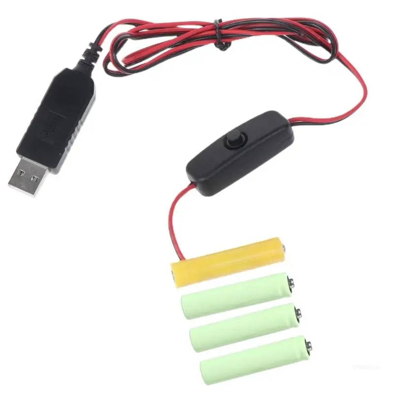 

USB Power Supply Replace 4pc 1.5V AAA Battery for Clock Toy Light with Switches Dropship