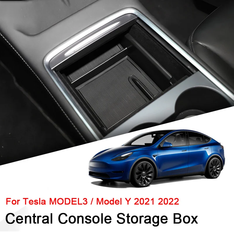 

For Tesla Model 3 2021-2022 Model Y，Car Center Armrest Hidden Cubby Drawer Storage Box Console Organizer Box Tray Auto Accessory