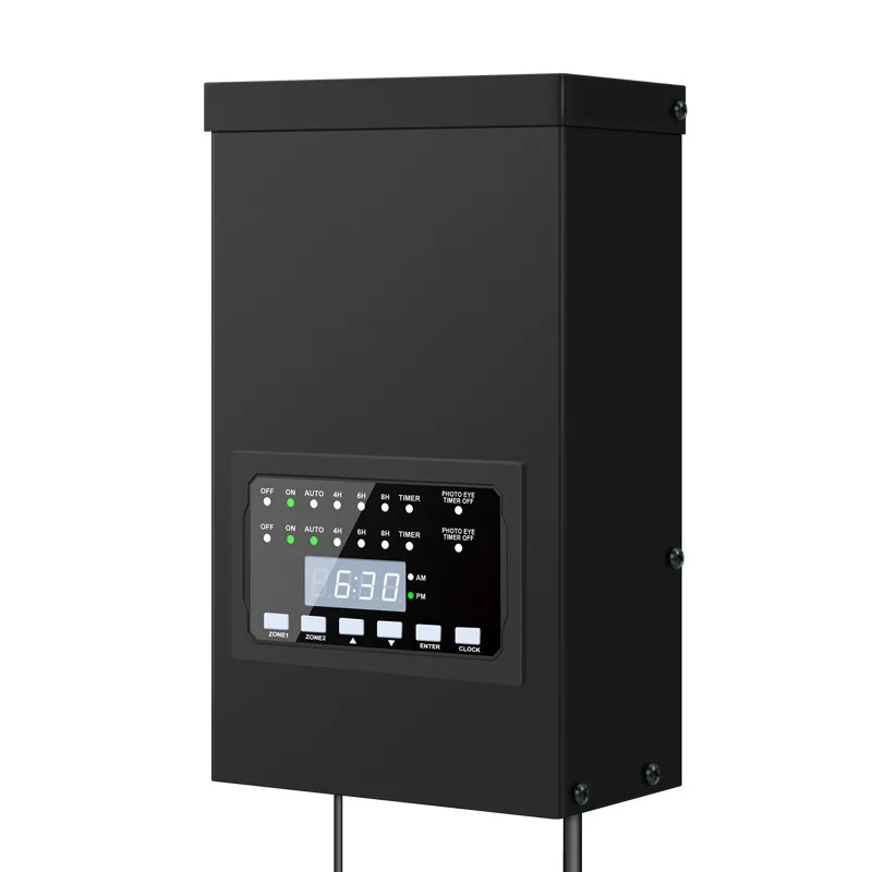 Transformador de iluminación de jardín con control de luz de 120V a 12V/14V con temporizador, transformador de jardín transfronterizo