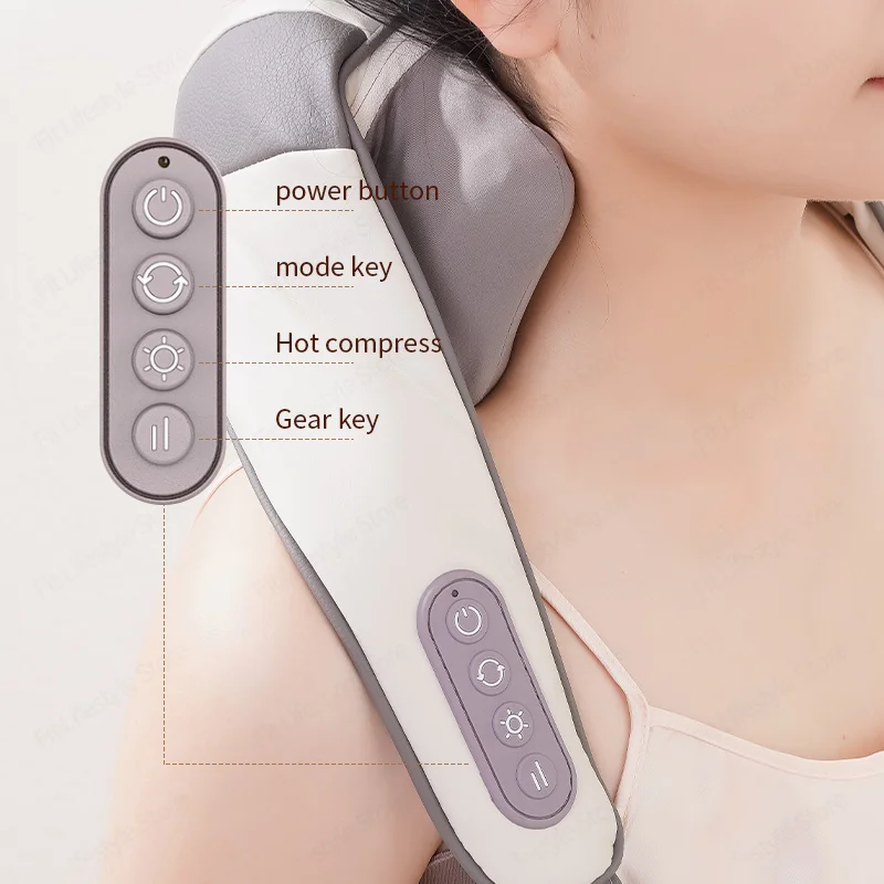 Electric Neck Back Massager Heat Shoulder Leg Kneading Massage Relax Pillow Neck Strecher Health Care Massage Machine PainRelief