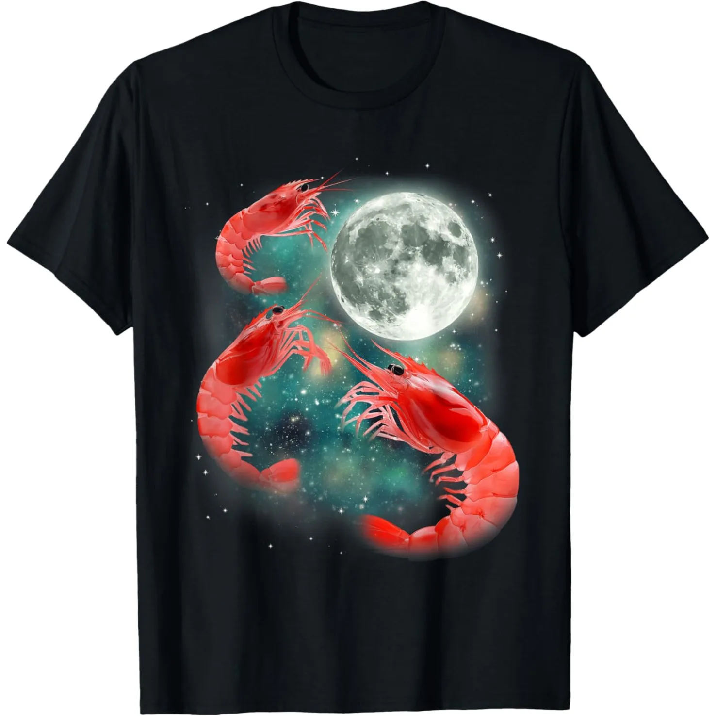 الروبيان يدعو ميمي مضحك الروبيان الأسماك Fih تي شيرت الرجال القطن الفكاهة عيد الميلاد مغامرة قصيرة الأكمام للجنسين ملابس فضفاضة #2