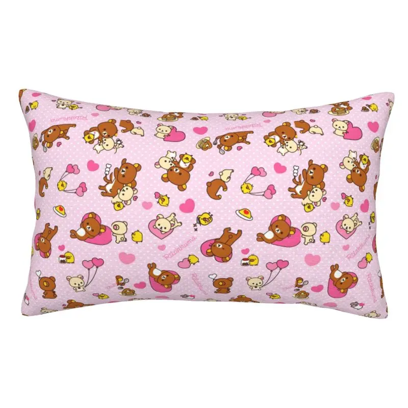 

Custom R-Rilakkumas Comic Bear Cushion Cover 50cmx35cm Manga Soft Nordic Pillow Cases Rectangle For Bed
