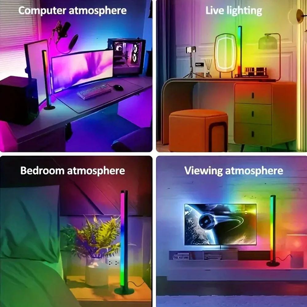 USB RGB светодиодные панели Smart RGB Pickup Light Music Rhythm Lights Bluetooth App Control Music Rhythm Ambient Lamp PC Room Decor