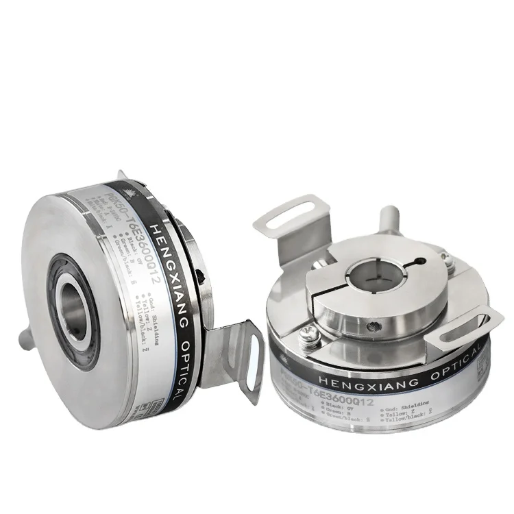 PGK50 Stainless Steel Incremental Optical Hollow Shaft Encoder 5000PPR UVW Signal IP67 Spring Plate for Industrial Automation