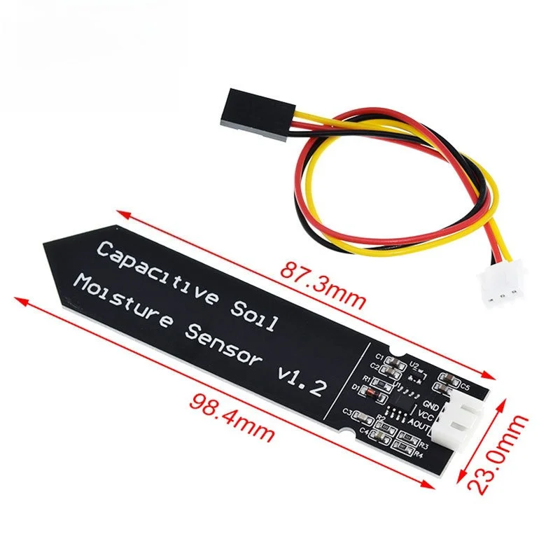 1/3/5pc V1.2 Capacitive Soil Humidity Sensor, 0-3.0V Output Corrosion Proof Module with PH2.54 Cable for Agricultural Monitoring