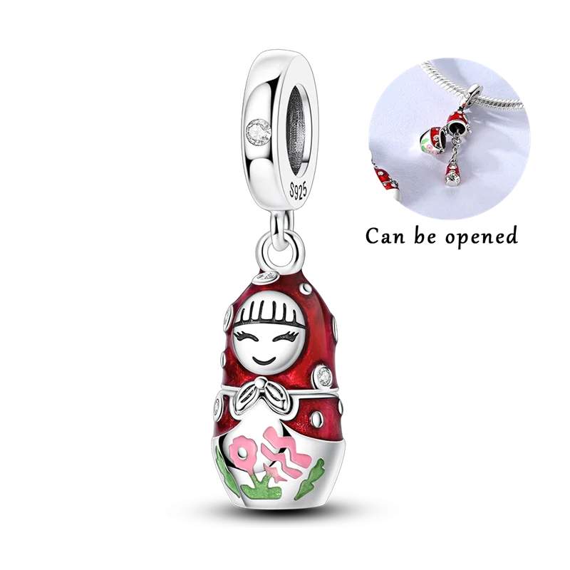 Neu eingetroffen: 925er Sterlingsilber-Charms, Perlen, Teufelsauge, Kleeblatt, Tanzschuhe-Anhänger, passend für Original-Armbänder, Damenschmuck, Geschenk, DIY